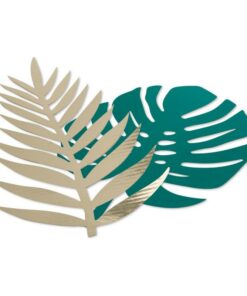 Déco feuilles tropicales verte et or