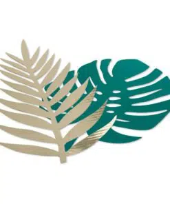 Déco feuilles tropicales verte et or