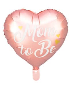 Alternative view of Ballon Cœur - "Mom to be" - Rose gold