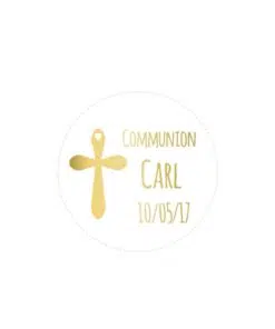 stickers blanc -or communion croix