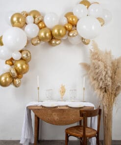 Arche de ballon blanc et or 91695