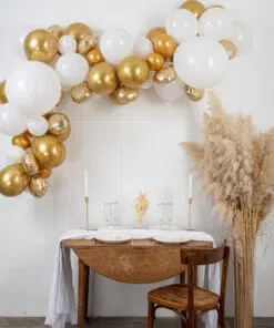 Arche de ballon blanc et or 91695