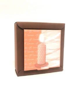 contenant à dragees communion cierge marron