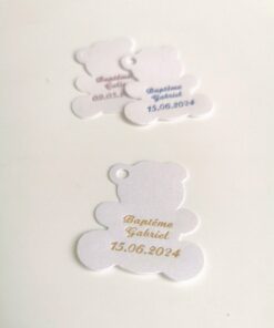 Etiquette dragees ourson blanc