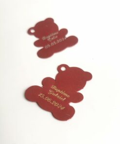 Etiquette ourson bordeaux