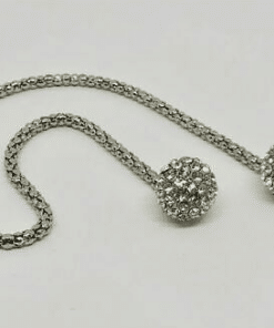 Fil metalisé avec boule strass argent