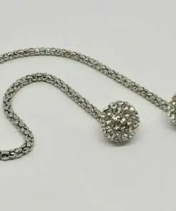 Fil metalisé avec boule strass argent