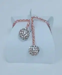 Fil metalisé avec boule strass rose gold