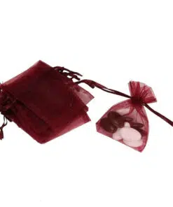 Sac a dragees organza bordeaux