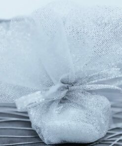tulle a dragees argenté
