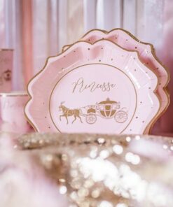 79554 Assiettes princesse Rose et Or