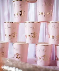 79555 Gobelets princesse rose et or