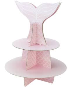 79701 PRESENTOIR SIRENE ROSE ET FLOQUE ROSE IRIDESCENT