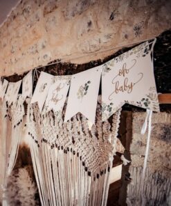 guirlande oh baby feuillage vert et or