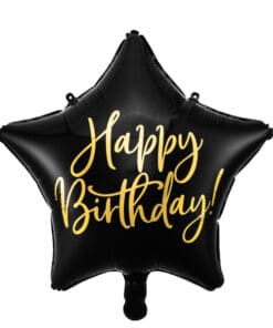 Ballon anniversaire etoile noir et or
