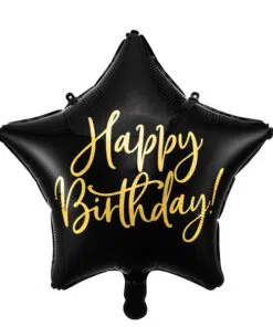 Ballon anniversaire etoile noir et or