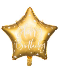 ballon anniversaire etoile or happy birthday