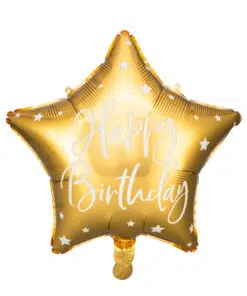ballon anniversaire etoile or happy birthday