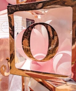 CUBE A BALLONS TRANSPARENT CONTOURS ROSE GOLD 91509