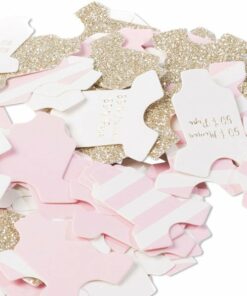 Confettis-body-rose et or baby shower fille