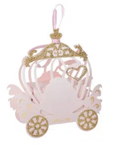 Contenants carrosse Rose et paillettes Or 79692