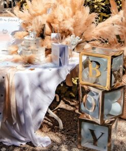 Cube à ballons transparent Or 91508