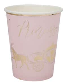 Gobelets princesse rose et or 79555