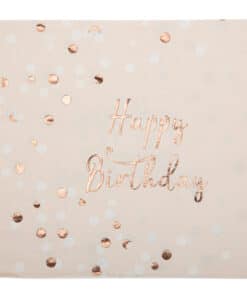 Serviette anniversaire Happy birthday confettis rose