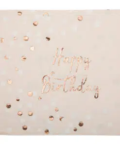 Serviette anniversaire Happy birthday confettis rose