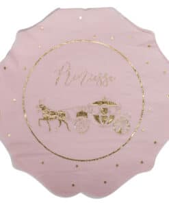 79556 Serviettes princesse Rose et Or 3 plis