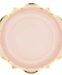 assiette rose poudré or 79504