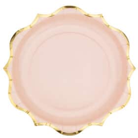 assiette rose poudré or 79504