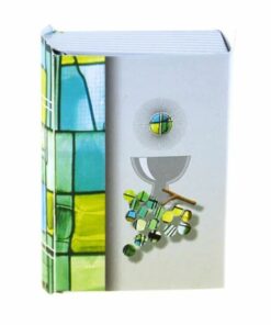 boite a dragees communion missel vitrail