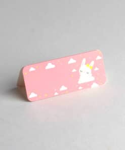 carte de table lapin blanc et rose 2090.10
