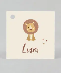 Étiquette à dragées - Carré - Lion