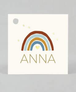 Étiquette à dragées - Carré - Nude Arc en Ciel
