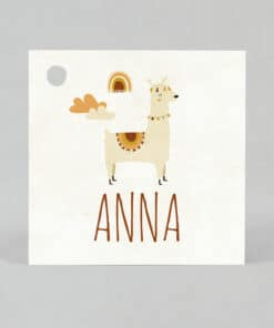 Étiquette à dragées - Carré - Lama