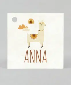 Étiquette à dragées - Carré - Lama