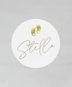 Étiquette autocollante Blanc Petit pied Or