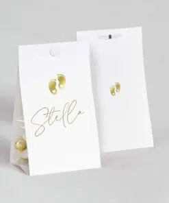 Boite à dragées Blanc Petit pied Or