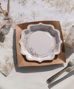 Assiette bohème motif feuillage