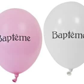 Ballon imprimé "Baptême" Rose