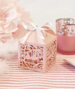 Contenant à dragée Cigogne Rose