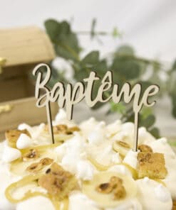 Décor de gâteau "Baptême"