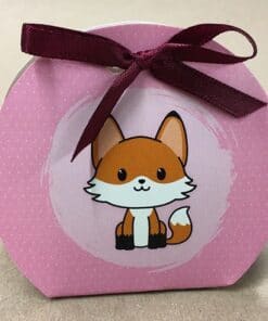 Contenant à dragée Renard Rose arrondi - S1957.11