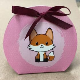 Contenant à dragée Renard Rose arrondi - S1957.11