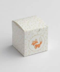 Contenant à dragée Renard Blanc cube - S1963.134