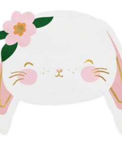 Serviette lapin deco bapteme paques