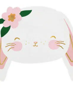 Serviette lapin deco bapteme paques