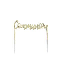 decor gateau communion bois
